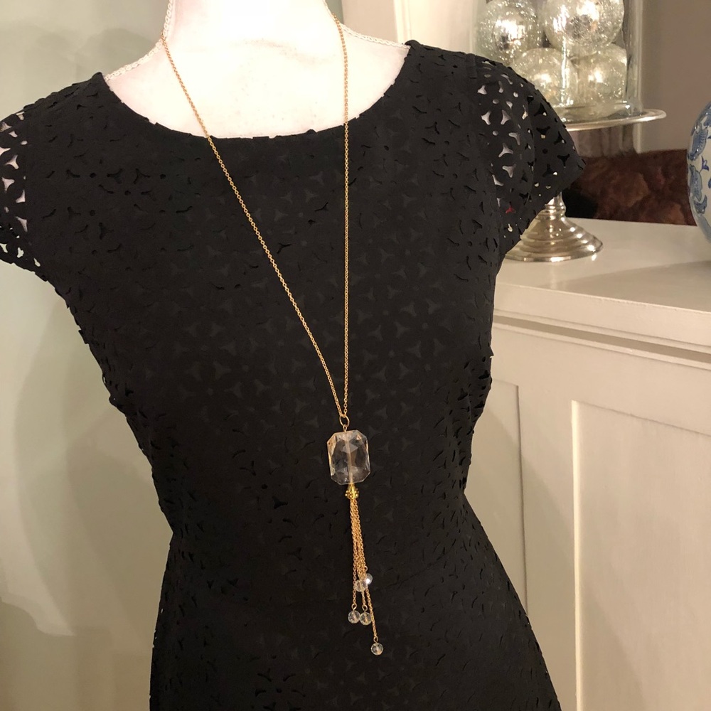 Crystal Gold Gemstone Necklace Tassel Boho - Picture 4 of 5